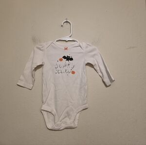 Carter's White Halloween Onesie Scary Cute Size 6 Monthsv